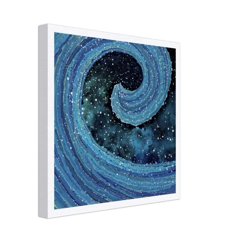 Canvas ”Abstract Blue Wave”