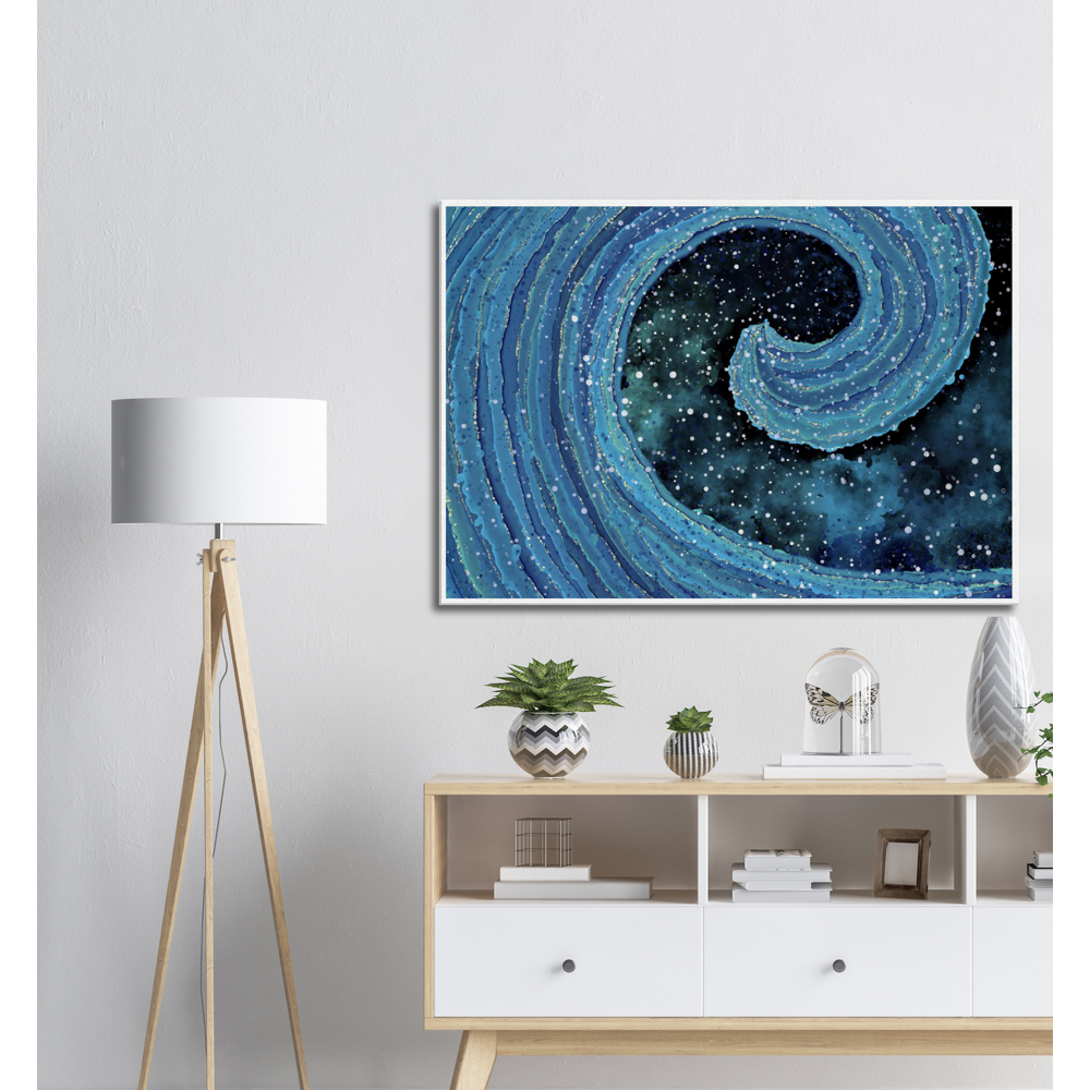 Canvas ”Abstract Blue Wave”